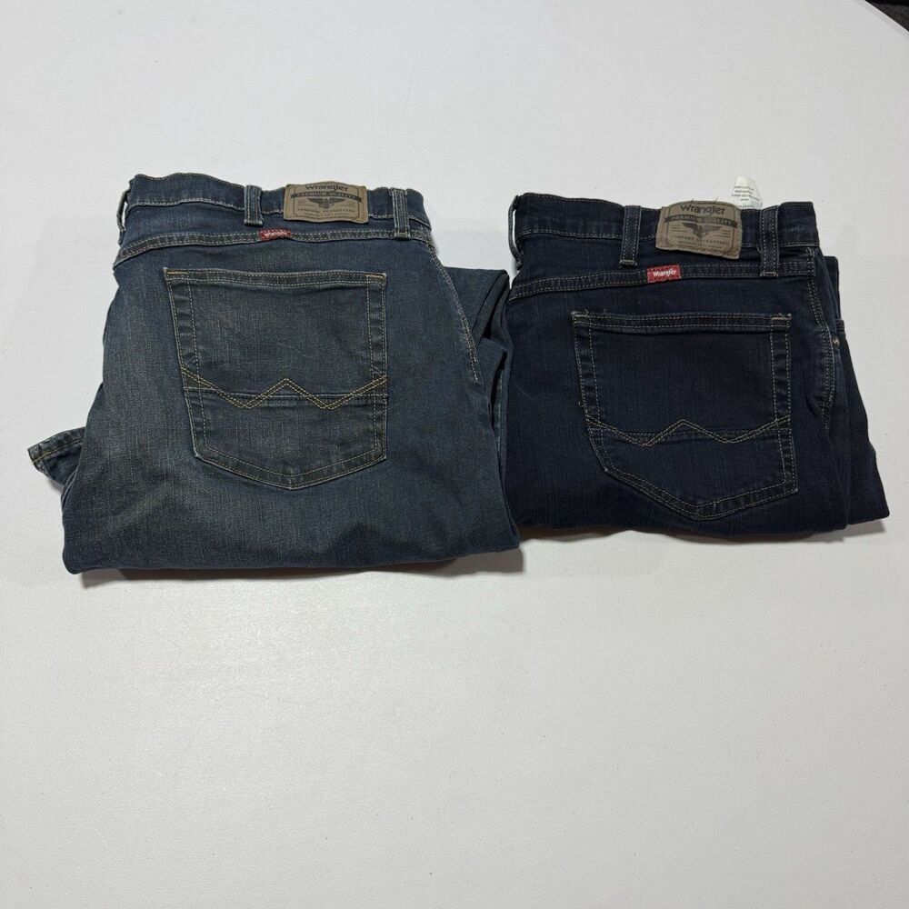 Lot of 2 Wrangler Jeans Men's 38x30 Straight & Athletic Fit Premium Denim